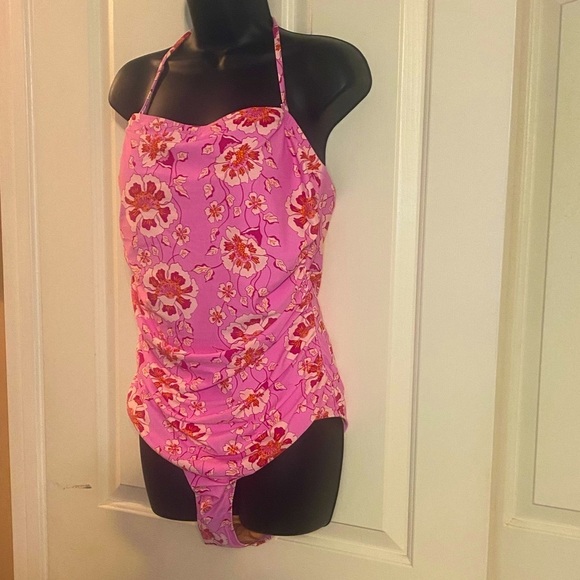 “J. CREW” Ruched Climbing Floral Bandeau One Piece - Picture 7 of 14